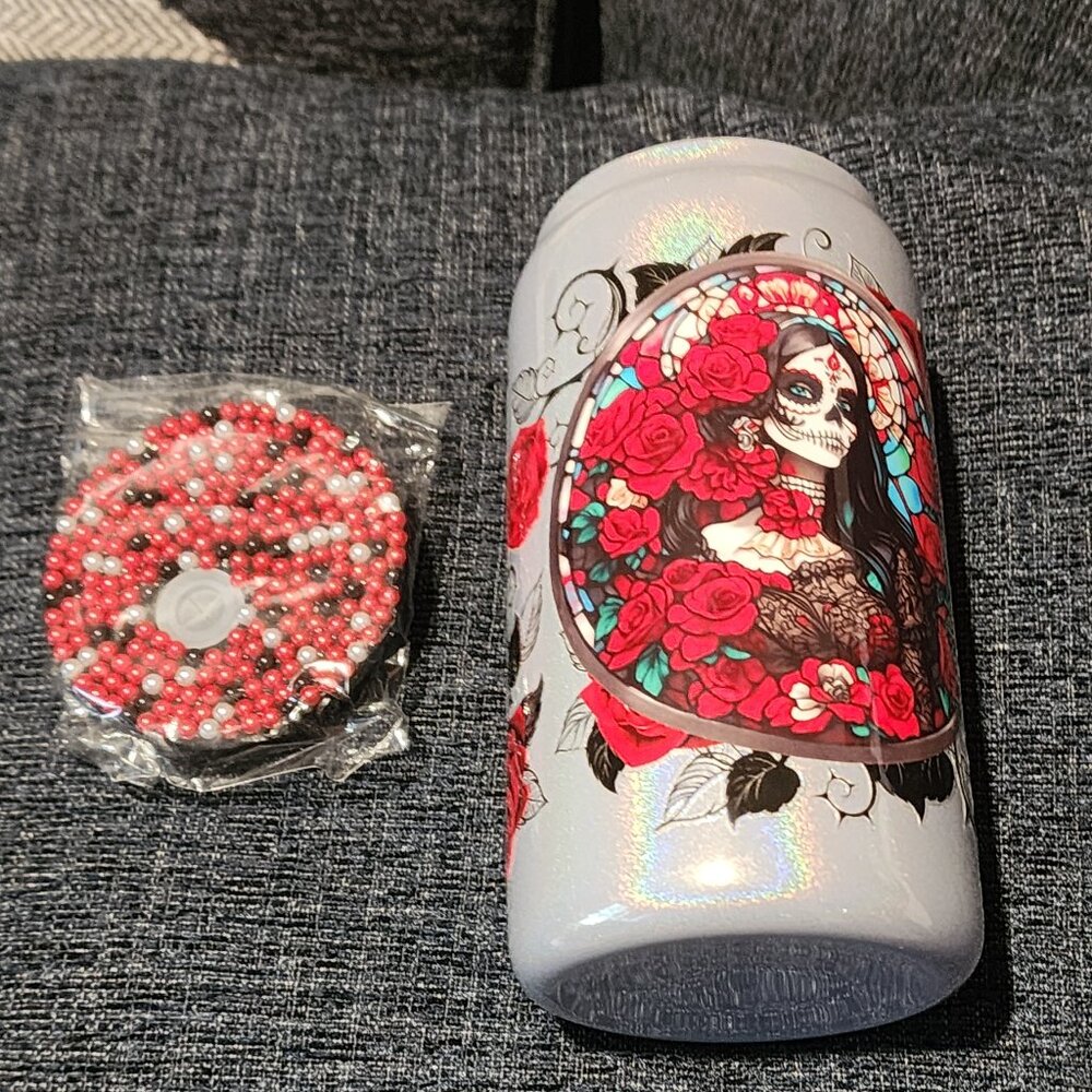 Dia de los Muertos cup with Matching bling lid